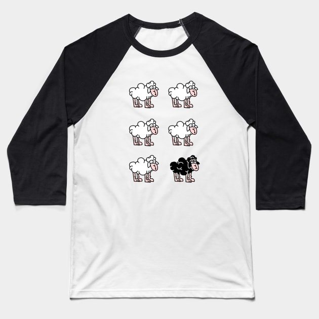 Black Sheep Baseball T-Shirt by OsFrontis